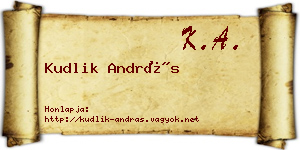 Kudlik András névjegykártya